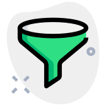 Sorting tool funnel shape button to get desired result icon