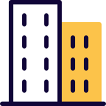 Prime location skyscraper huge office building layout icon