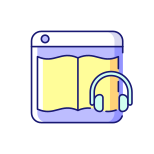 外部オーディオブックオンラインプラットフォーム色塗りつぶし色アイコンパパベクトル icon