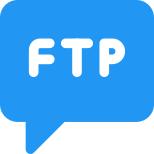 FTP server on a chat inbox isolated on a white background icon