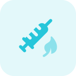 Injections syringe short made from plant based medication icon