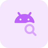 Search files in Android operating system, magnifying glass. icon