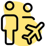 Family on a vacation with airplane logotype icon