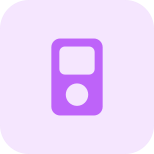 Music player with round dial navigation scroll icon