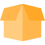 Open box for storage facility container layout icon
