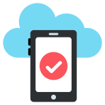 verified cloud mobile icon