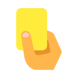 Carton jaune de football icon