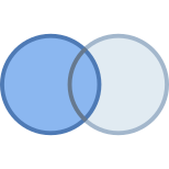 Mengendiagramm Schnittmenge & Differenzmenge links icon