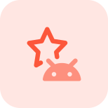 Android smartphone favorite feature with a star logotype icon