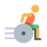 Utilizador de cadeira de rodas desportiva icon