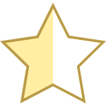 Halbgefüllter Stern icon