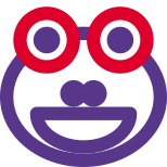 Frog grinning facial expression with mouth wide open icon