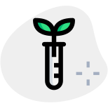 Tube with leaves for conduction lab testing icon