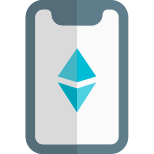Ethereum application for smartphone for viewing statics and mining icon