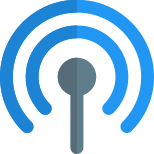 Cellular reception signal transmission network broadcast waves icon