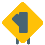 Intersection cutoff from Highway to left side icon