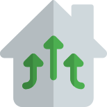 Air circulation outside in a smart home HVAC icon