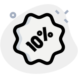Clothing store discount offer of about ten percent icon