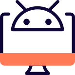 Desktop version of Android operating system isolated on a white background icon