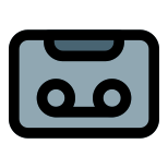 Audio cassette tape for recording and other entertainment purpose icon