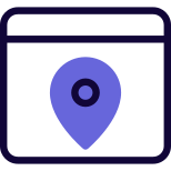 Location pinpoint logotype isolated on a web browser icon