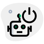 Power button of a robot isolated on a white background icon