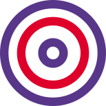 Archery target board with precision game accuracy icon