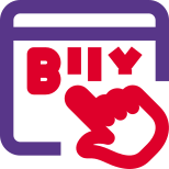 Buy products online on a web browser icon