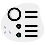 Word processing bullet list pattern isolated on a white background icon