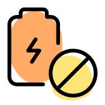 No power or battery banned indication logotype icon