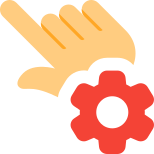 Single touch for the settings cogwheel Logotype icon