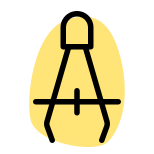 Geometrical instrument of a mathematical student layout icon