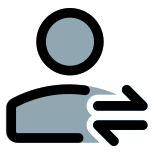 Horizontal arrow direction for left and right for cellular data transfer icon