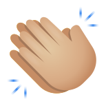 klatschende-Hände-mittlerer-heller-Hautton icon