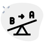 Forces transfer on lever from b to a icon