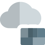 Firewall security on a cloud server isolated on a white background icon