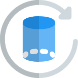 3D shape of a cylinder model being reloaded icon