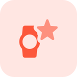 Favorite contact on smartwatch being starred layout icon