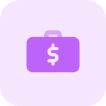 Business briefcase isolated on a white background icon