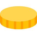 Precious gold coin isolated on a white background icon