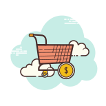 Shopping Cart With Money icon