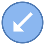 Circled Down Left icon