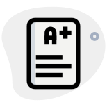 A+ grade school exam result isolated on a white background icon