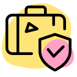 Luggage safety plan isolated on white background icon