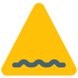 Warning for rough road ahead with several bumps icon