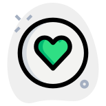 Heart shape logotype for smartwatches for measuring pulse rate icon