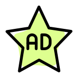 Star rated advertisement online isolate on white background icon