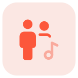 Music shared on a web messenger by group of family members icon