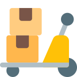 Industrial waggon boxes material handling vehicle layout icon