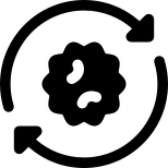 Recurring virus multiples itself into cell formation icon